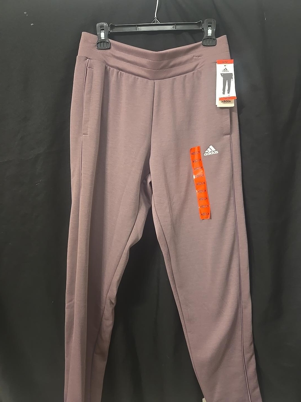 Adidas Women’s Fleece Tapered Pants Shadow Fig Purple NWT Size M